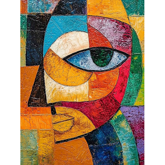Abstract Portrait Decorative Painting/Canvas Art, Perfect for Living Room, Bedroom, Office, Study,Gallery Wall Decor and Entryway Accent.