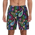 thumbnail image 3 of Uemuo Watercolor Floral Paisley Pattern Mens Swim Trunks Quick Dry Board Shorts with Mesh Lining, Stretch Beach Shorts Quick Dry No-Chafing Board Shorts-XX-Large, 3 of 9