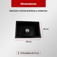 thumbnail image 3 of Tarja Maxims CS6545 Cuarzo 65 x 45 cm Negro Mate Submontar/Empotrar con Contracanasta, 3 of 6