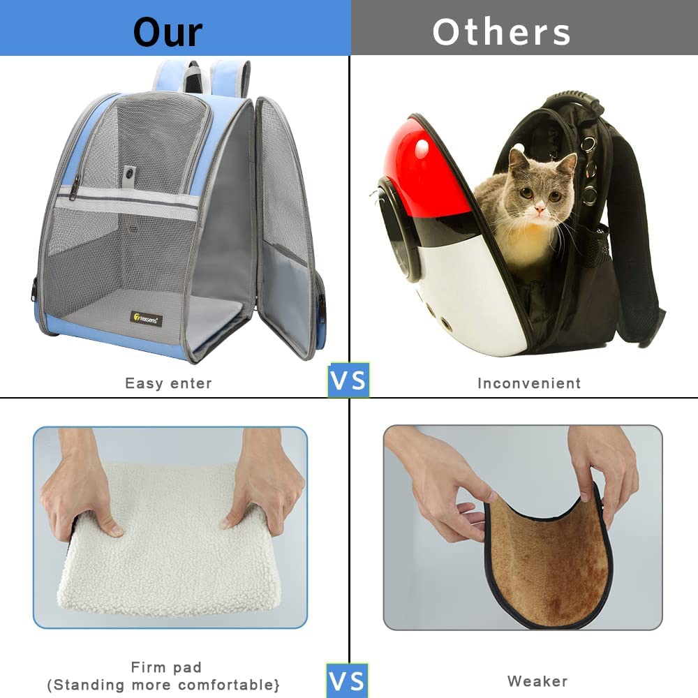 Pet Carrier Backpack with Window Blind for Small Cats Dogs, Ventilated Design, Safety Straps, Buckle Support, Collapsible, Designed for Travel, Hiking, Winter Outing, Outdoor, Go to Vet
