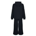 thumbnail image 4 of Womens Trendy Hoodie and Sweatpant Sets Womens Lounge Sports Jogging Outfits Fall Winter Loose Sweatsuits (L, Black), 4 of 6