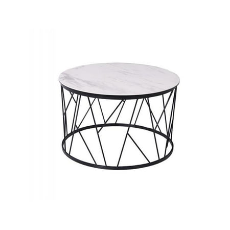 - Whiteline CT1629-WHT Zeus Coffee Table - 6 mm Glass Layer with 3 mm White Ceramic Top, Matte Black Powder Coated Iron Base