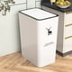 thumbnail image 5 of Papelera de plástico para baño con tapa sin contacto | Cubo de basura de apertura por presión para cocina y oficina | Contenedor de basura estrecho y delgado para espacios pequeños, 5 of 9