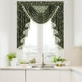 thumbnail image 2 of VOGOL Waterfall Valance 39" Wide Farmhouse Vintage Black Cherry Blossom Print Sheer Voile, Buttercream Beaded Trim, 2 of 7