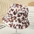 thumbnail image 2 of CSChome Chapeau de Pêcheur avec Cordon de Serrage Réglable Chapeau d'Hiver Imprimé Léopard Épais Coupe-Vent Sangle Fixe Résistant au Froid Plat Assorti de Couleurs Chapeau Extérieur pour Femme, 2 of 7