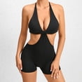 thumbnail image 3 of REALiKUN Jumpsuits for Women Sexy Workout Cutout Backless Butt Lift Shorts Rompers Athletic Yoga Built in Bra Unitard Bodysuit, 3 of 6