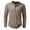 Khaki, variant on Wiicoznt Long Sleeve Shirts for Men Loose Fit Solid Color Casual V Neck Zip Shirts Comfortable Work Out T Shirts