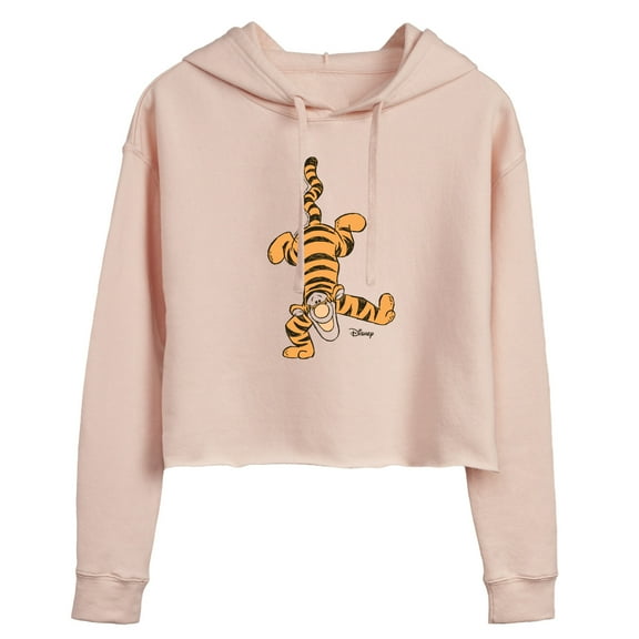 Disney - Tigger Handstand - Juniors Cropped Pullover Hoodie