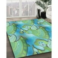 thumbnail image 3 of Ahgly Company Tapis Rectangulaire Lavable en Machine Turquoise Vert, 8 Pieds x 10 Pieds, 3 of 7