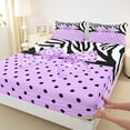 thumbnail image 3 of Homewish Polka Dots Bowknot Full Size Sheets 4-Piece for Kids Teens Boys Girls,Animal Zebra Print Breathable Bed Sheets,Dreamy Princess Lightweight Sheet Sets,Microfiber Bedroom Decor, 3 of 7