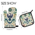 thumbnail image 2 of Yayeee Oven Mitts and Pot Holder Set of 4 Heat Resistant Kitchen Gloves Baking Hot Pad, Green Animals Pattern, 2 of 5