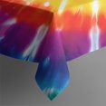 thumbnail image 4 of Rainbow Tie Dye Mandala Rectangle Tablecloth 60"x102",Waterproof Polyester Rectangle Table Cloth, Wipeable Spillproof Polyester Tablecloth for Dining, Camping, Indoor and Outdoor, 4 of 6