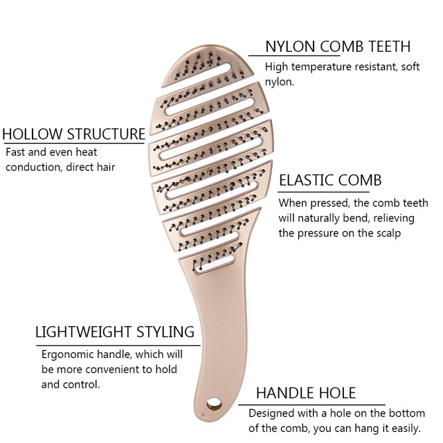 Cepillo para el cabello con masaje ABS, peine duradero para el cuidado del cabello, cepillo para el cabello, alta calidad, fácil de limpiar, mejora la circulación sanguínea par Peluquería o Afeitado Fugacal NO