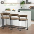 thumbnail image 4 of Bar Stools Set of 2 for Kitchen Counter, 26" Bar Chairs with Back, Modern Height Island Barstools, Upholstered Breakfast Stools for Dining Room, Cafe, Kitchen Island, Comfy, Brown, 4 of 14