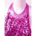 thumbnail image 6 of YONGHS Kids Girls Halter Shiny Ballet Leotard Dress Latin Tango Jazz Dancewear 4-16 Rose 6, 6 of 7