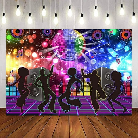 Image of Retro 70s Theme Disco Party Backdrop 70 s Boogie Party Background Decorations 1970s Hippie Birthday Party