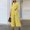 #324-Yellow, variant on Hivin Women's Shirt and Pants Set,Solid Color Loose Fit with Pockets, Long Sleeve Turn-Down Collar for Casual Daily Wear