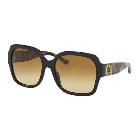 Tory Burch TY7140 17592L 57M Black/Yellow Gradient Square Sunglasses For Women+FREE Complimentary Eyewear Care Kit