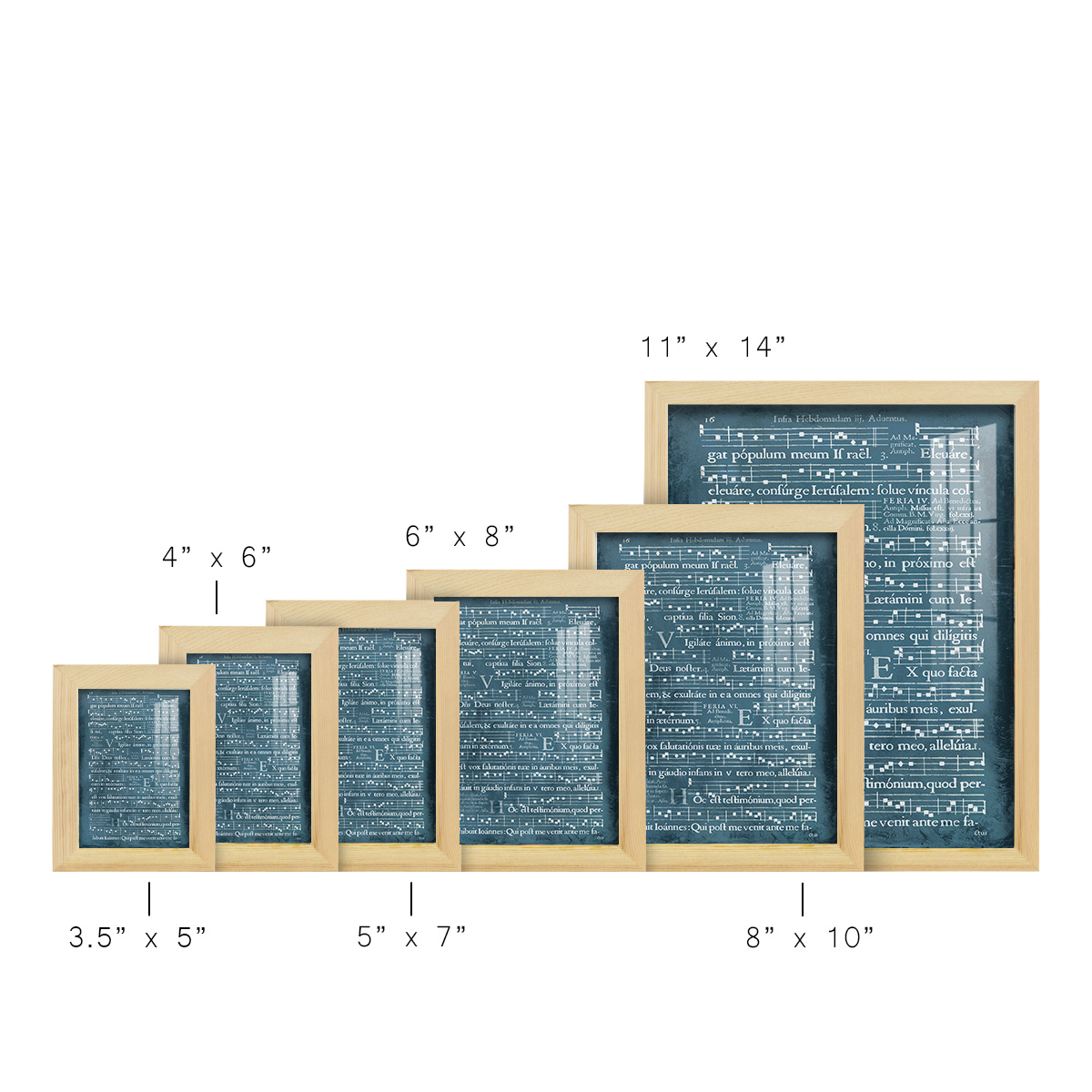 Graphic Songbook I - Framed Print w/glass - Natural Wood