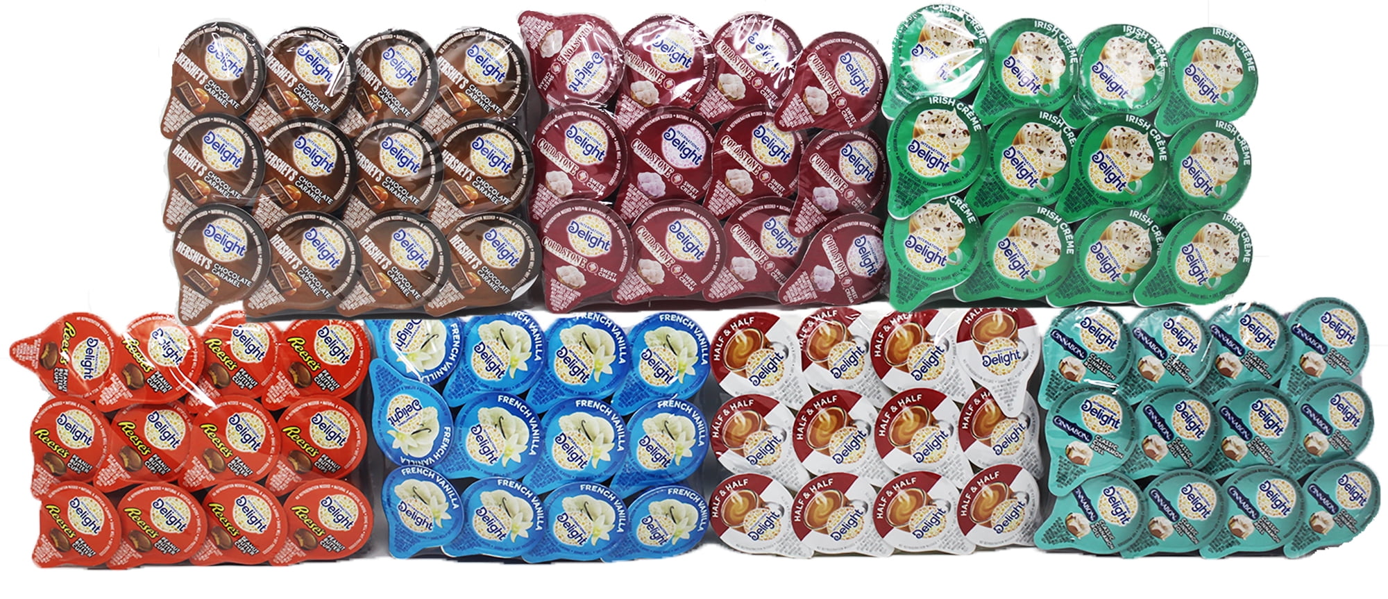 100 Count Variety Pack of Single Serve Grab and Go Coffee Creamers.