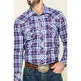 thumbnail image 4 of Rock & Roll Denim Men's And Ombre Crinkle Plaid Long Sleeve Western Shirt Blue XX-, 4 of 6