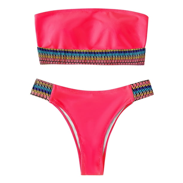 UHUYA Womens 2 Piece Bandeau Swimsuits Two Piece Bikini Sets
