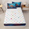 thumbnail image 4 of Homewish Teens Cartoon Sea Turtle Zipper Twin Comforter Sets with Fitted Sheet and 2 Pillowcases,Boys Girls Kawaii Coastal Ocean Animal Zipper Bedding Set,4-Piece, 4 of 6