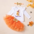 thumbnail image 6 of Toddler Halloween Dress Girl, Halloween Pumpkin Witch Print Baby Romper Girls Adorable Orange Bodysuit Pompom Skirt Toddler Outfit Set, Halloween Gifts, 6 of 7