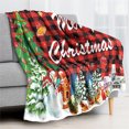 thumbnail image 3 of YELEE Meaningful Gifts for Christmas Snowman Christmas Tree Checkered Print Blanket Softness Thorw Unique Present for Xmas Family Party 50"x60", 3 of 7