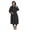 Black, variant on Terry Feeling Quick Dry Microfiber Hooded Robe for Women and Men, White, One Size
