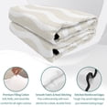 thumbnail image 4 of Full Quilt Set 78''x90'', Cream Moire Lightweight Summer Bedspread Coverlet Set with 2 Pillow Shams, Water Ripple Stripe Farmhouse Breathable All Season Quilt Bedding for Bedroom/Guest Room, 4 of 9