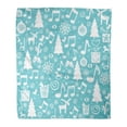 thumbnail image 1 of HATIART Throw Blanket 50x60 Inches Blue Music Merry Christmas of Tree Musical Notes Deer Snowflake Stars and Box Green Warm Flannel Soft Blanket for Couch Sofa Bed, 1 of 1