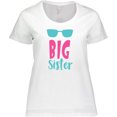 thumbnail image 3 of Inktastic Big Sister, Older Sister, Sunglasses - Blue Pink Women's Plus Size T-Shirt, 3 of 5