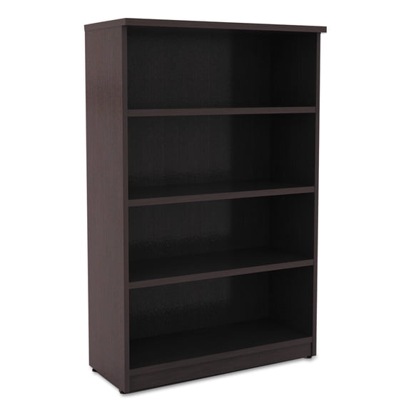 Alera Valencia Series Bookcase, Four-Shelf, 31 3/4w x 14d x 55h, Espresso