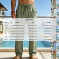 thumbnail image 3 of Men's 100 Percent Linen Drawstring Pants Casual Relaxed Fit Breathable Lightweight Summer Trousers with Pockets All Season Wear, 3 of 8