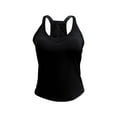 thumbnail image 5 of Padded Tank Tops for Women, Comdrip Womens Spaghetti Strap V Neck Ribbed Tank Tops for Women Slim Soft Camisole Basic Layering Shirts Comfy Tank Tops for Women Black L, 5 of 6