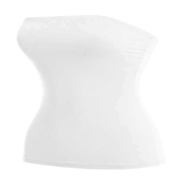 CHUANK Haut Bandeau Long Tube Basique Uni Extensible en Coton pour Femmes, Lot de 2