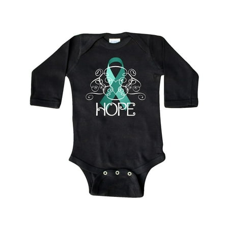 

Inktastic Hope-Ovarian Cancer Awareness Gift Baby Boy or Baby Girl Long Sleeve Bodysuit