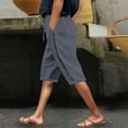 thumbnail image 2 of Women's Summer Solid Color Side Lace Hollow Lace Drawstring Pocket Casual Cropped Pants, 2 of 5