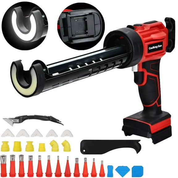 VIVIHEYDAY Cordless Electric Caulking Gun Kit with LED, 4 Speeds, 10 oz/300ml, for 18V-21V Makita Li-Ion Battery