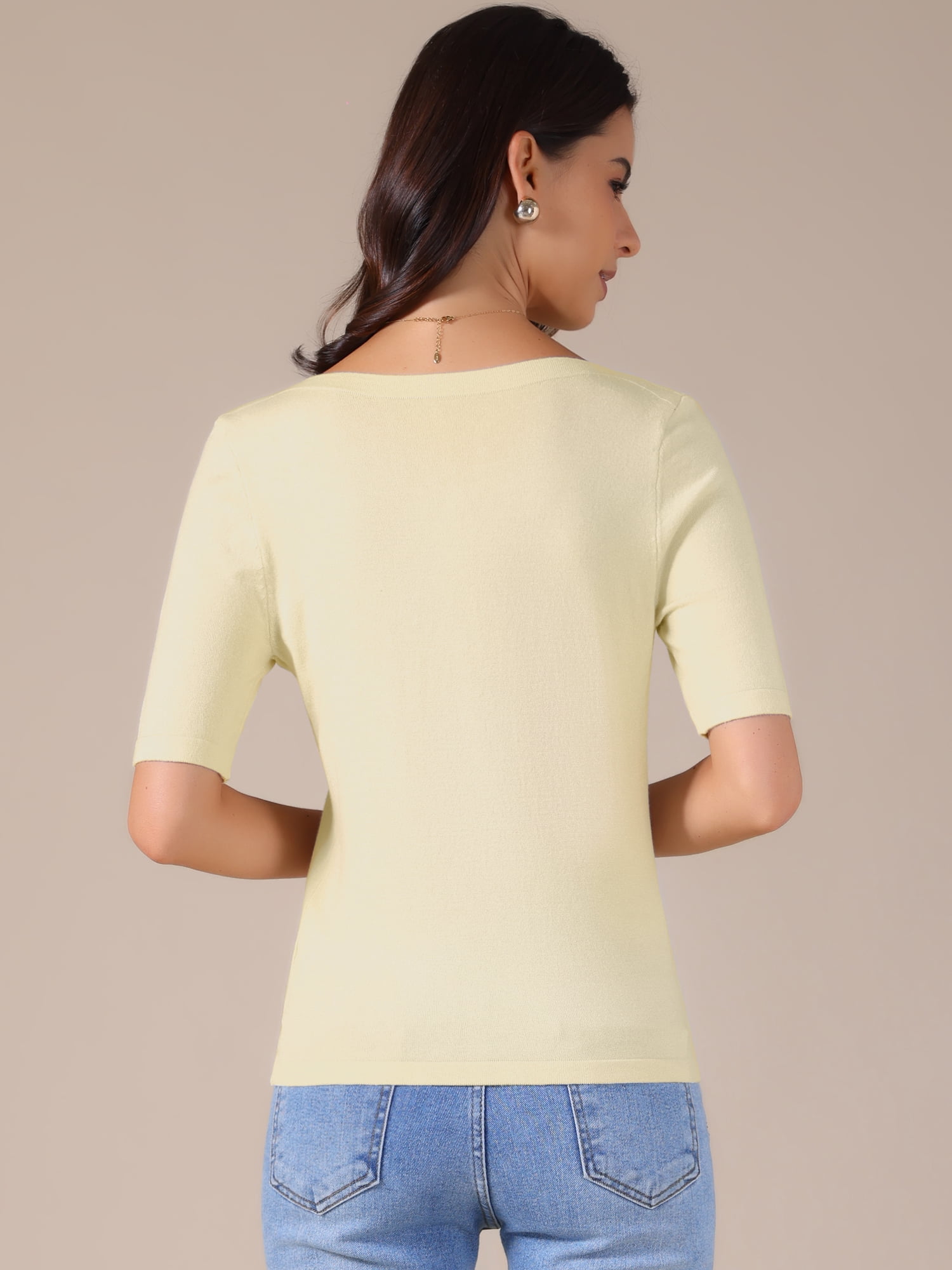 DARING DIVA Women's Short Sleeve Basic Lightweight Stretchy T-Shirt XS Beige