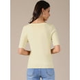 thumbnail image 4 of DARING DIVA Women's Short Sleeve Basic Lightweight Stretchy T-Shirt XS Beige, 4 of 6
