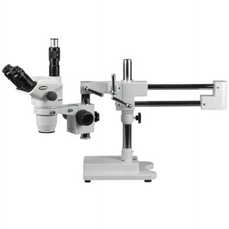 AmScope 6.7X-90X Trinocular Boom Stereo Microscope w/ Focusable Eyepieces New