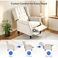 thumbnail image 5 of FLEXISPOT Wingback Recliner Chair for Adults, Mid Century Pushback Accent Chair, Tufted Upholstered Single Sofa Armchair for Living Room, Bedroom, Study (White), 5 of 8