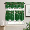 thumbnail image 6 of Christmas Green Kitchen Curtains and Valances Set, Rod Pocket Curtains Tier Farmhouse Window Curtains 24 Inch Length, Winter Xmas Snowflake Red Ball Rustic 3 Piece Kitchen Curtains Set, 6 of 6