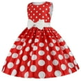 thumbnail image 6 of Girl's Vintage Dress 50s Retro Polka Special Occasion Dresses Sleeveless A-Line Flowy Kids Party Princess Dress Kids Dinner Dress 100, 6 of 6