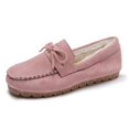 thumbnail image 1 of Zapatos de mujer con lazo acolchado de algodón, otoño e invierno, tacón bajo, suela suave, talla grande 41-43, zapatos de mamá planos cálidos con forro polar, 1 of 5