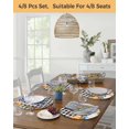 thumbnail image 5 of 13 Inch Round Placemats Set of 6, Fall Pumpkins Orange Blue Non Slip Heat Insulation PP Table Mats, Thanksgiving Botanical Plaid Washable Place Mats for Kitchen Dining Party Table Decor, 5 of 7