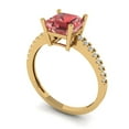 thumbnail image 2 of Clara Pucci 14K Yellow Gold Solid Gold Garnet Solitaire with Accents Anniversary Ring for Women - 2.7 cttw Asscher Cut, 2 of 8
