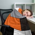 thumbnail image 3 of Abstract Geometric Block Pattern Throw Blankets, Orange Gray Black White Soft Fleece Blanket Decorative for Home Sofa Couch Chair Living Bedroom, 60x80 inches,, 3 of 9